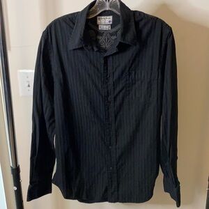 Lucky Brand Black Western Style Button Down Shirt